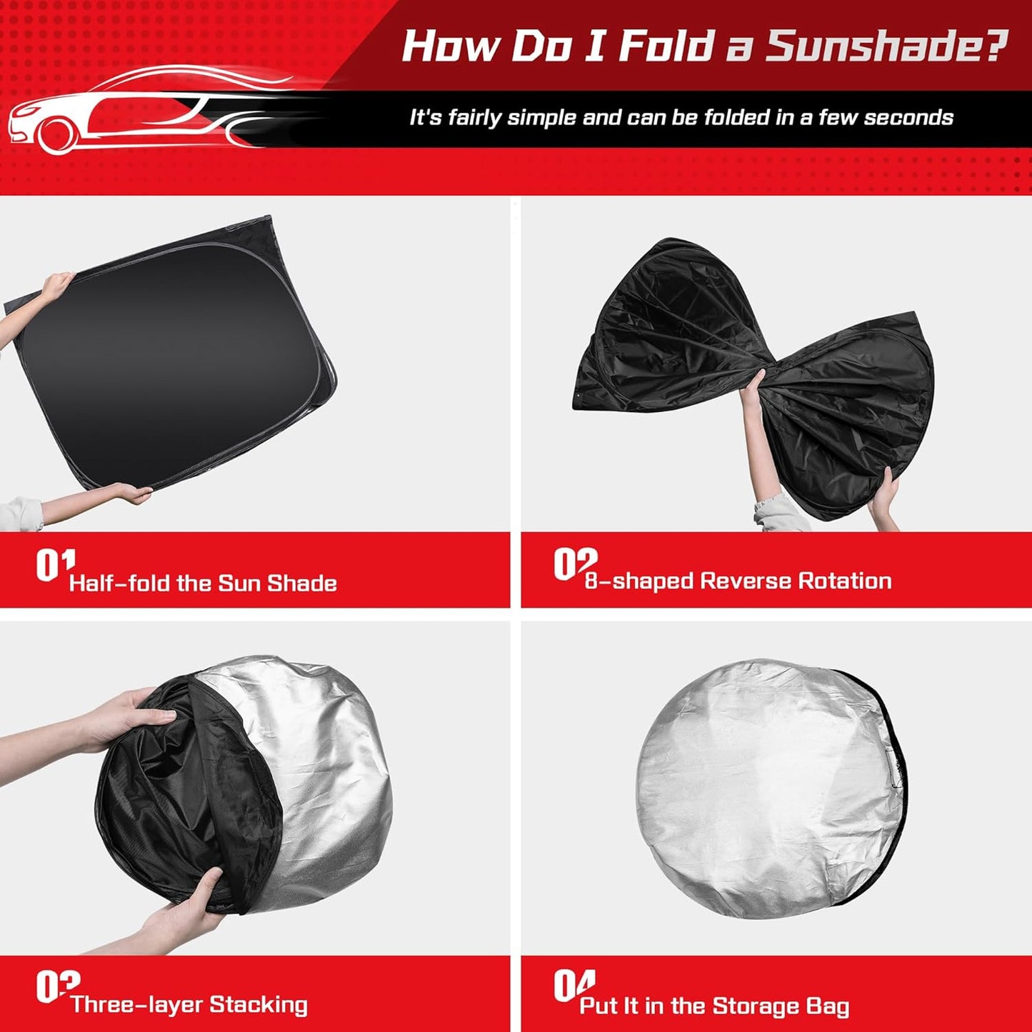 ARISMOTOR Windshield Sun Shade for Honda Accord Sedan 2018-2025, Custom Fit Foldable Front Window Sunshade Sun Visor Protector, Block UV Rays Keep Your Car Cooler