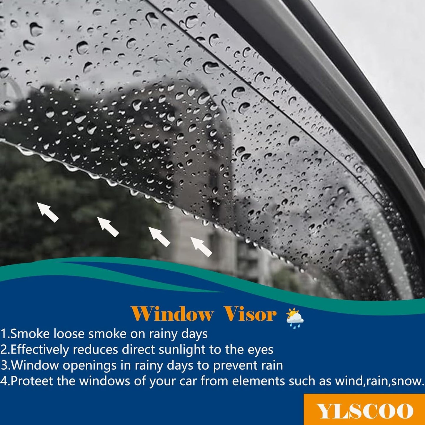 Window Visors Rain Guards fits 2019-2023 Santa Fe, Out-Channel Window Wind Deflectors Vent Shades Accessories, Dark Smoke 4 Pcs, 2020 2021 2022