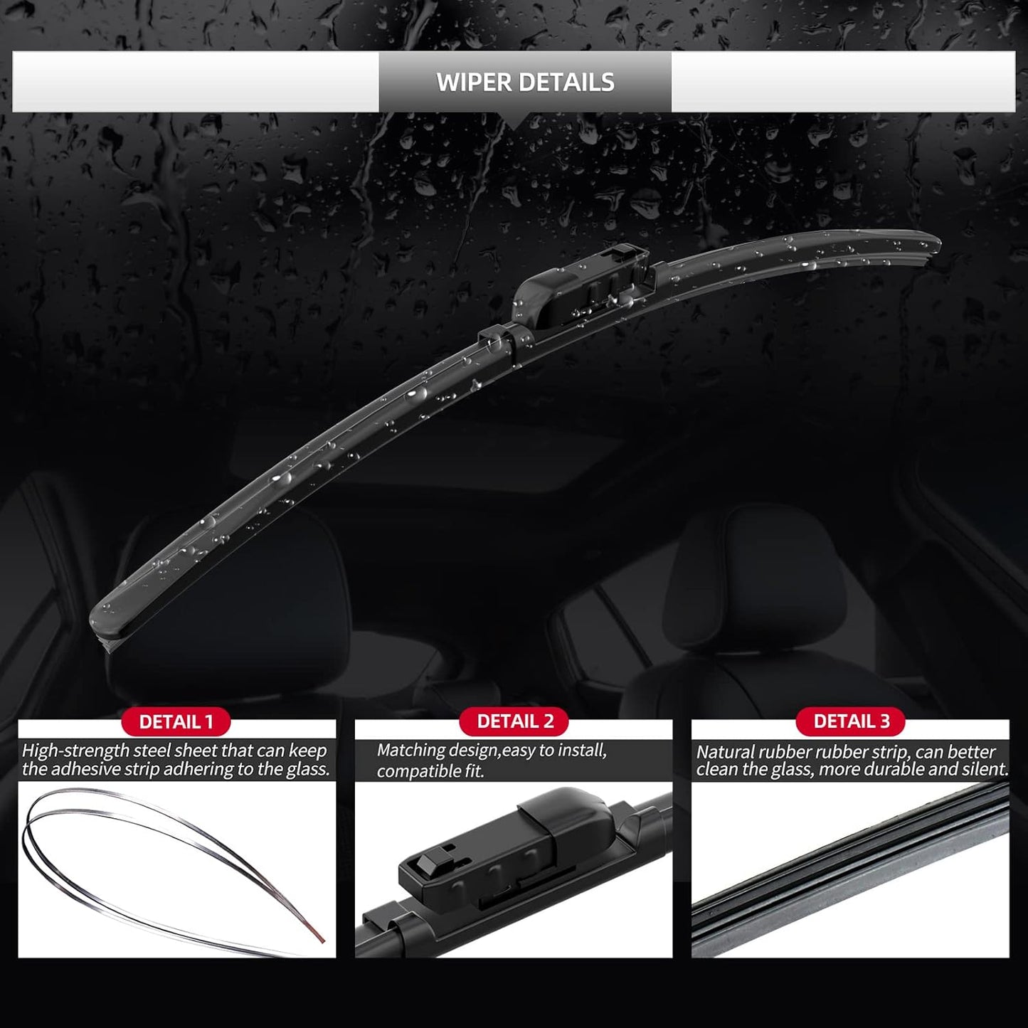 Replacement for BMW X1 2016-2022 Windshield Wiper Blades, 26" 16" 14", 3 Pieces of Car Front and Rear Window Wiper Blades for BMW X1 2016 2017 2018 2019 2020 2021 2022