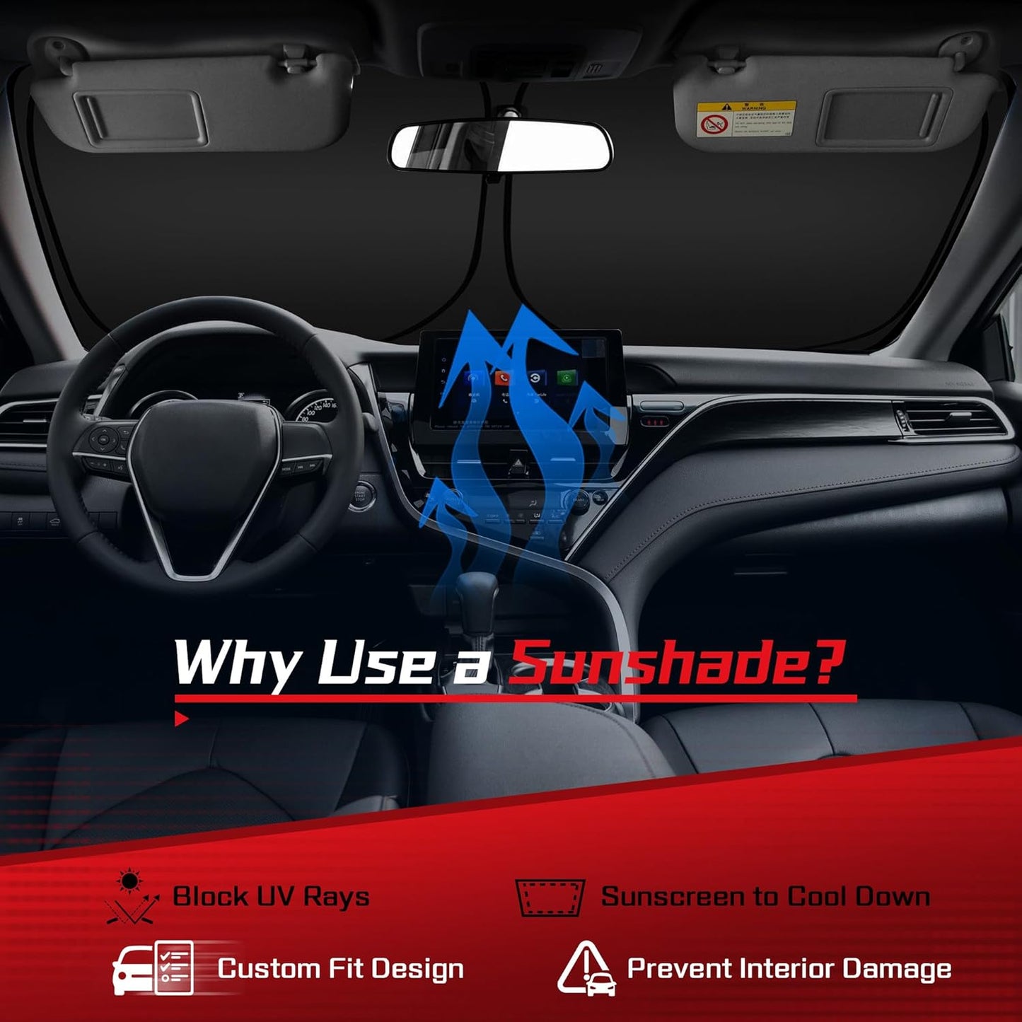 ARISMOTOR Windshield Sun Shade for Hy-undai Venue 2020-2025, Custom Fit Foldable Front Window Sunshade Sun Visor Protector, Block UV Rays Keep Your Car Cooler