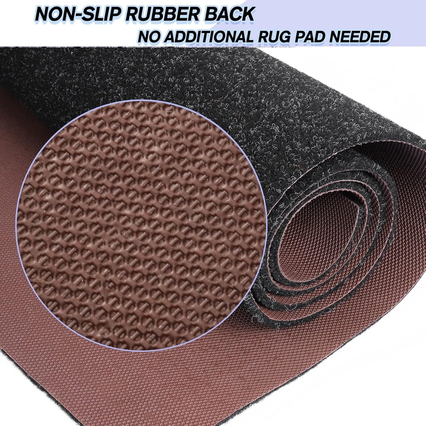 Custom Size Backed Non-Slip Area Rugs Runner, Easy Clean, Waterproof Runner Rugs for Hallway Entryway, Kitchen, Laundry, 3FT x 34FT, Black
