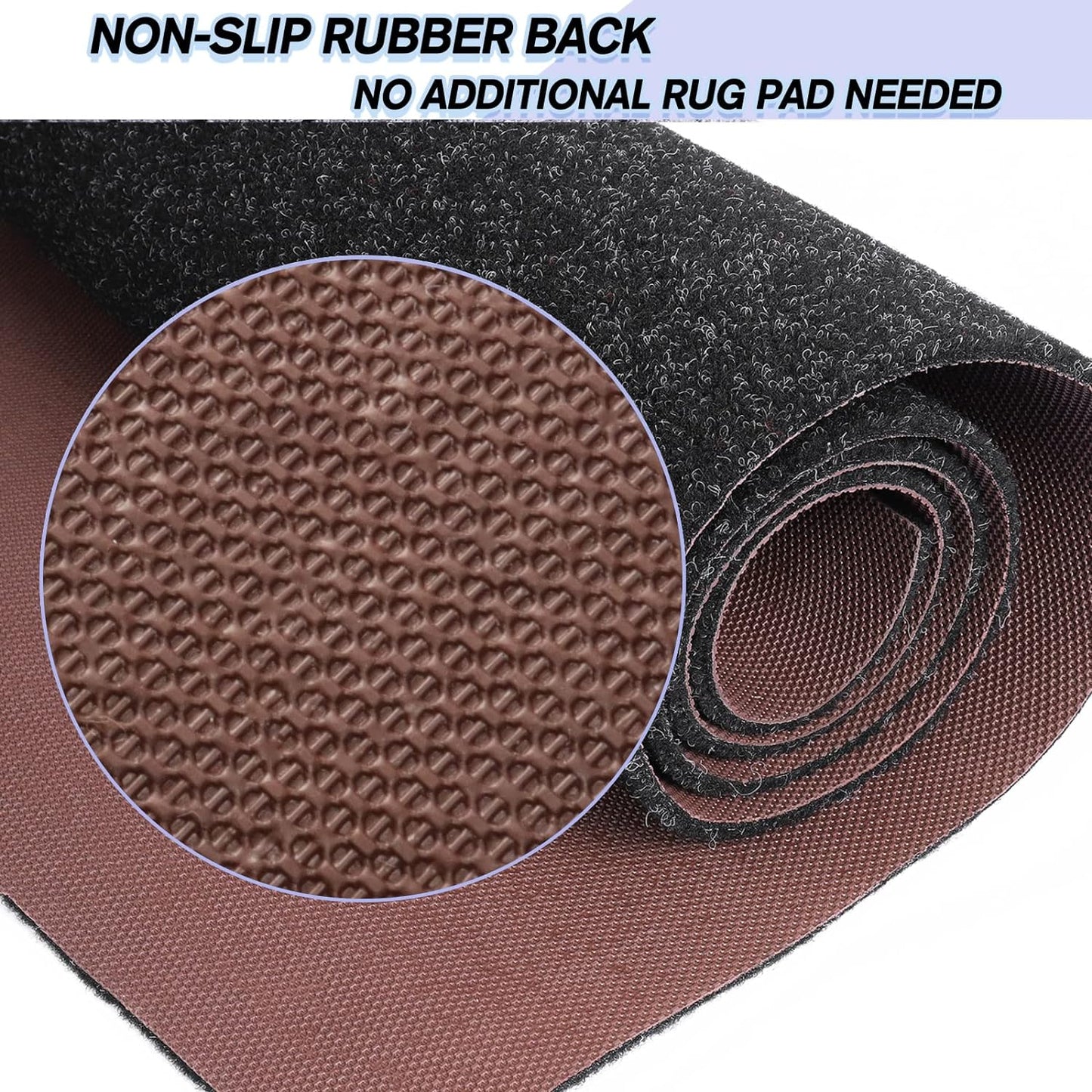 Custom Size Backed Non-Slip Area Rugs Runner, Easy Clean, Waterproof Runner Rugs for Hallway Entryway, Kitchen, Laundry, 3FT x 24FT, Black