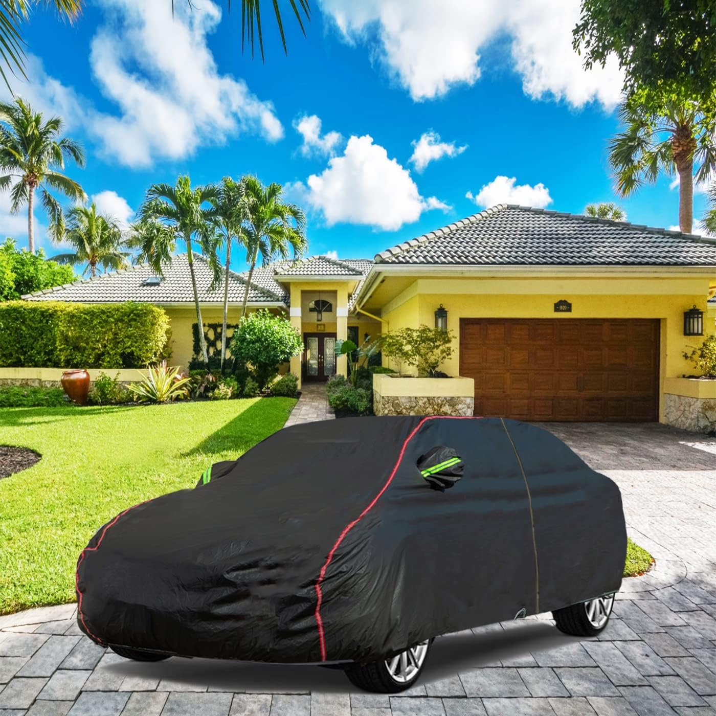 Breathable New Material, Waterproof Car Cover, Locks and Zipper Doors, Sunscreen Waterproof UV Prevention Snowproof Wind and Windproof,Suitable for Indoor Outdoor,for SUV (201" to 211") B13