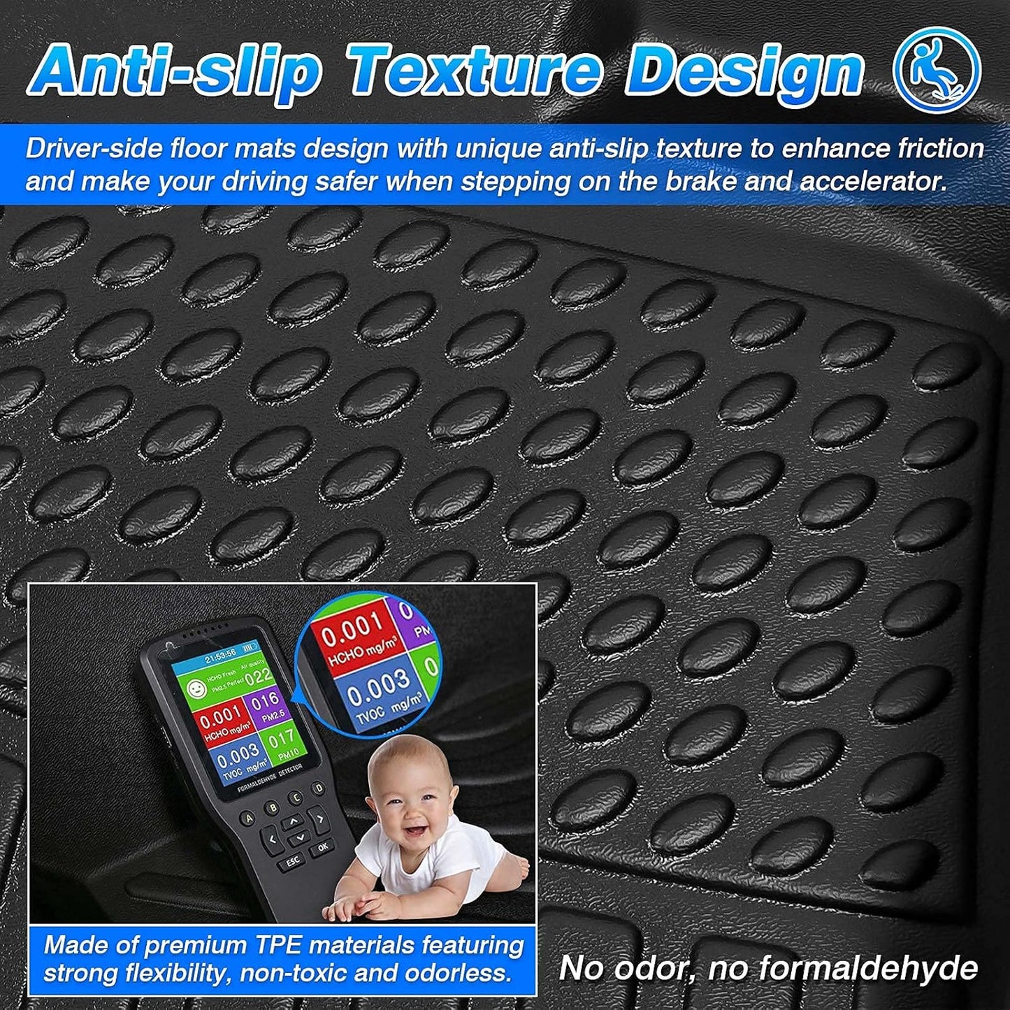 Cartist Floor Mats Fits for Ford Ranger 2019 2020 2021 2022 2023 Accessories All Weather Floor Mat for Ranger Super Crew Floor Liner Heavy Duty Black