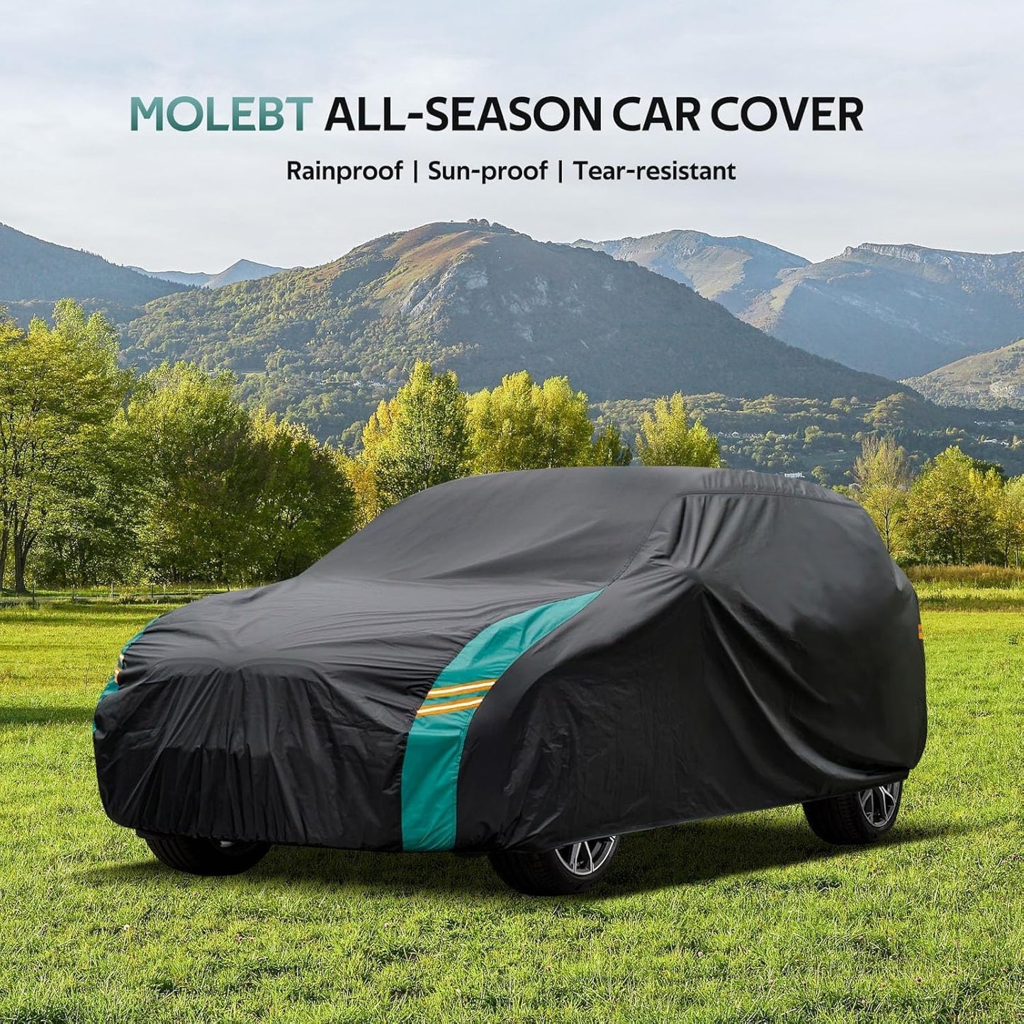SUV Car Cover Custom Fit for Mazda CX5 CX-5 CX50 CX-50 (2012-2025), Waterproof All Weather for Automobiles, Outdoor Full Cover with Windproof Clip Straps.