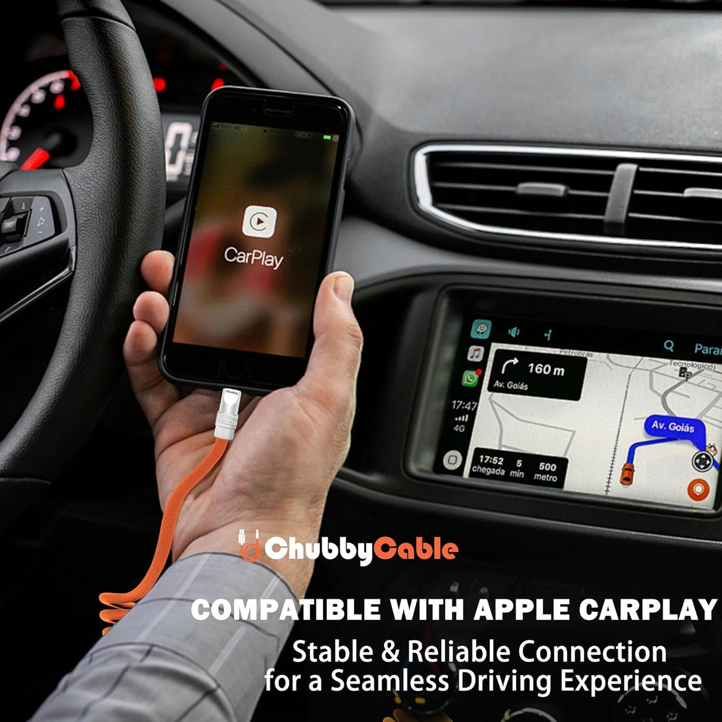chubbycable Curly Chubby - Retractable Fast Charging Cable 240W Coiled Charger Cord for Car Durable USB-C Cable for Phones, Tablets and More, Yellow, USB-A to Type-C, 1.3FT-2.3FT