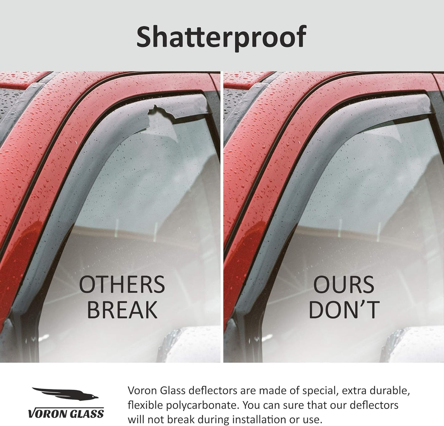 Voron Glass in-Channel Extra Durable Rain Guards for Dodge Journey 2009-2020, Window Deflectors, Vent Window Visors, 4 Pieces - 200480