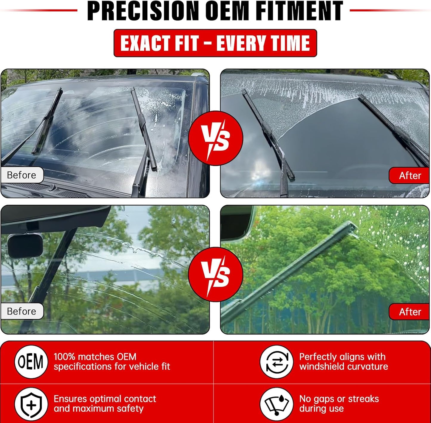 Windshield Wiper Blades Replacement for 2009-2016 Nissan Murano Original Factory Quality Front Rear Wipers Blade Set for My Car - 26" 16" 12" (Pack of 3)
