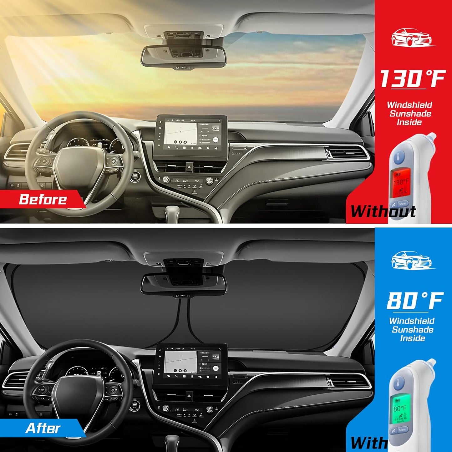 ARISMOTOR Windshield Sun Shade for Ni-ssan Altima 2019-2025, Custom Fit Foldable Front Window Sunshade Sun Visor Protector, Block UV Rays Keep Your Car Cooler