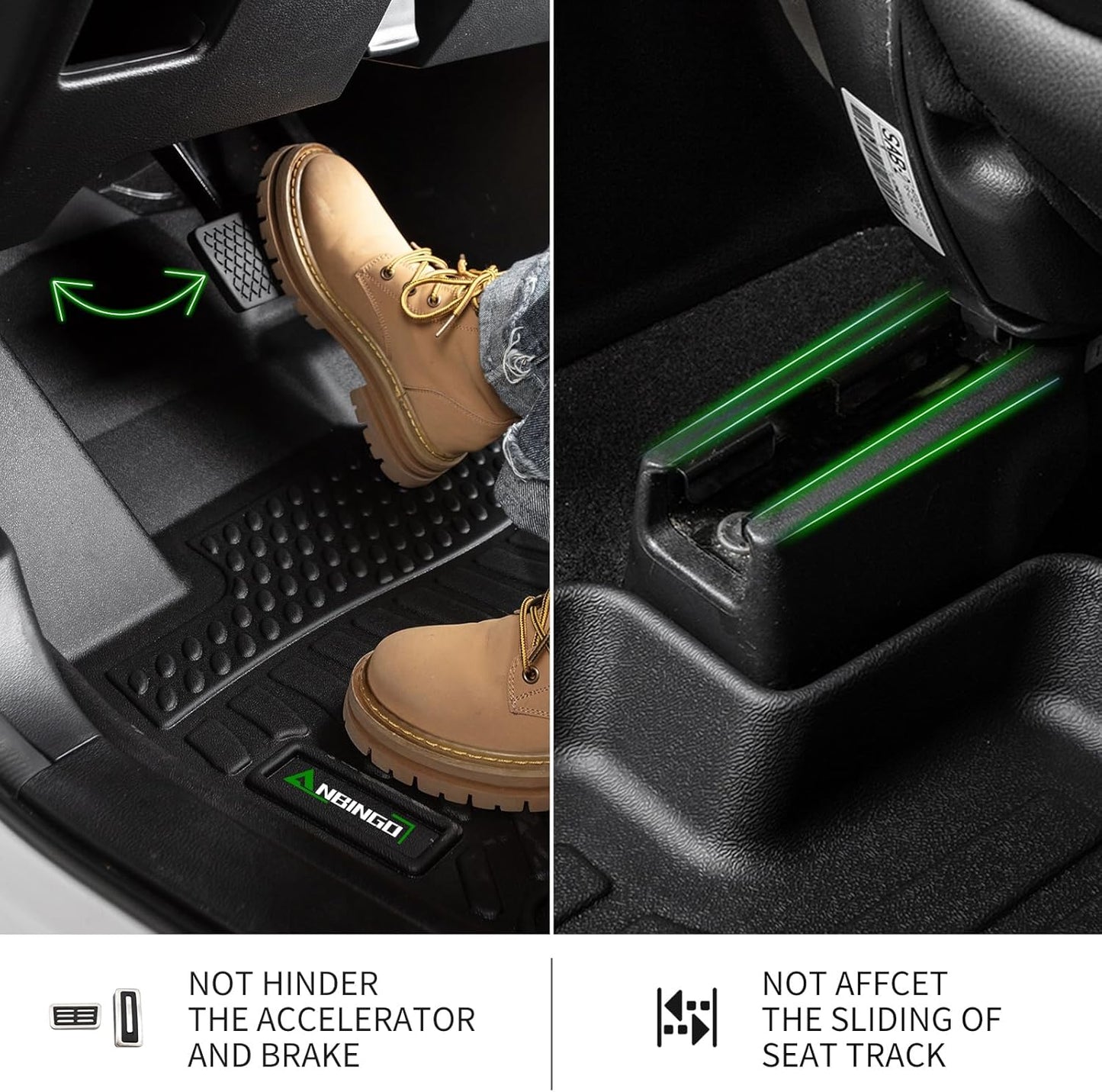 ANBINGO® Floor Mats Custom for Ford Fusion 2013-2016，Fusion All Weather Car Mat, Fusion Floor Liner, TPE Rubber Liners for Ford Fusion Accessories
