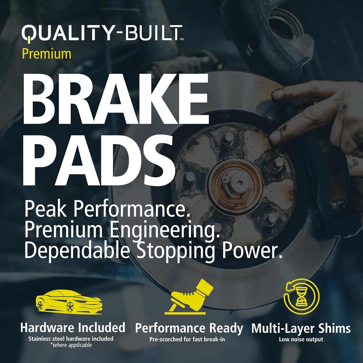 Premium Semi-Metallic Front Brake Pads (1001-0543M) Compatible with 1971-2002 Chevrolet/Dodge/GMC/International (C30 Pickup/C35/C35/C3500/C3500HD/D400/D450/G30/G30 Van/G35/G3500 Van)