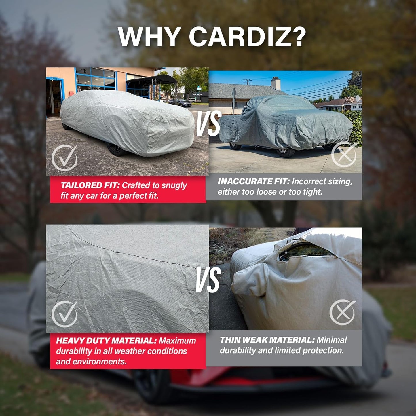 5 Layer Full Car Cover - Semi Custom Fit for K5 Blazer | All-Weather Protection: Waterproof, Dustproof, Windproof, UV-Resistant | Includes Accessories