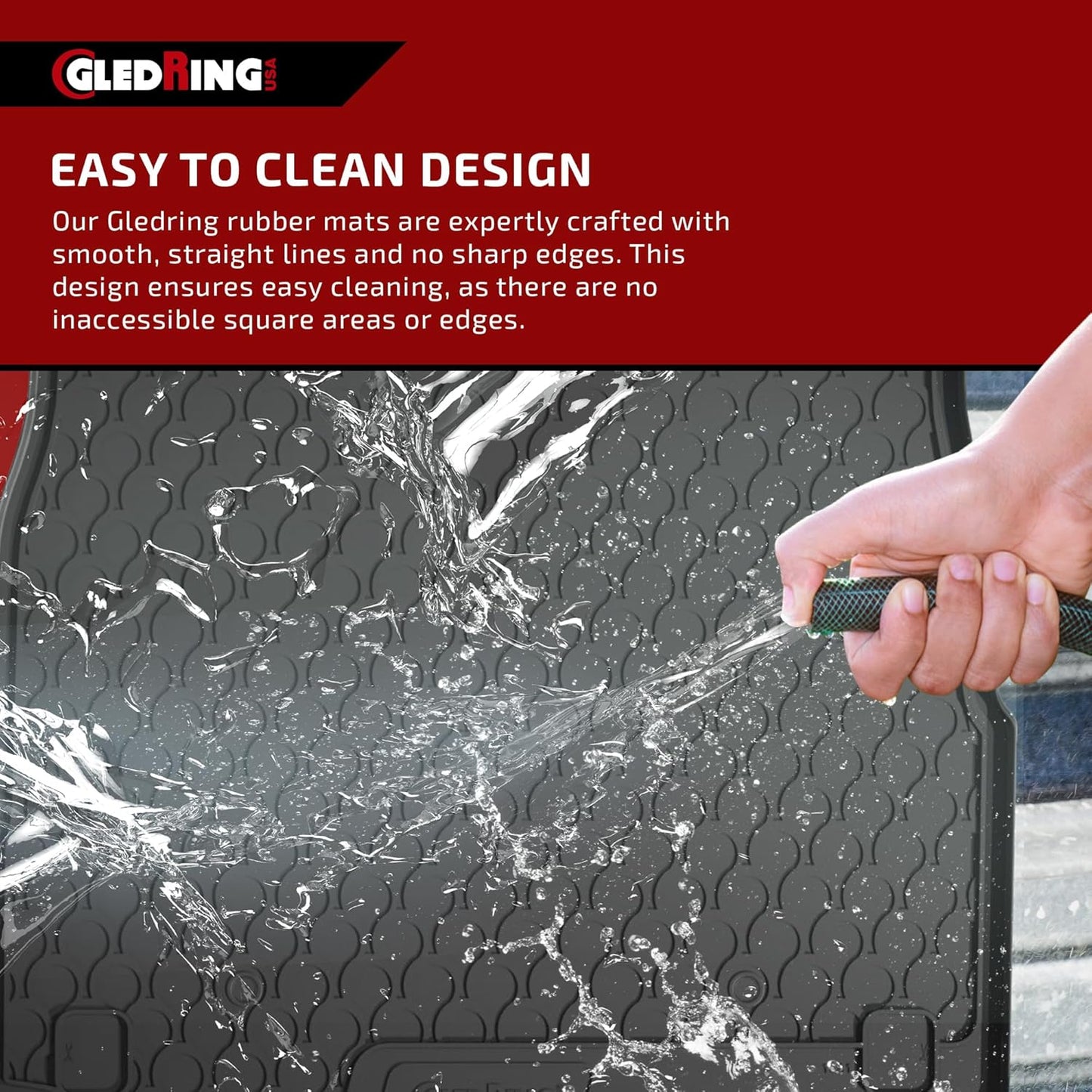 Gledring USA Custom Fit Rubber Mats Combo Pack Intended for Land Rover Range Rover Evoque (L551) 2019-2025, No Trimming Required, All-Weather, Protects from Rain, Mud, & Snow