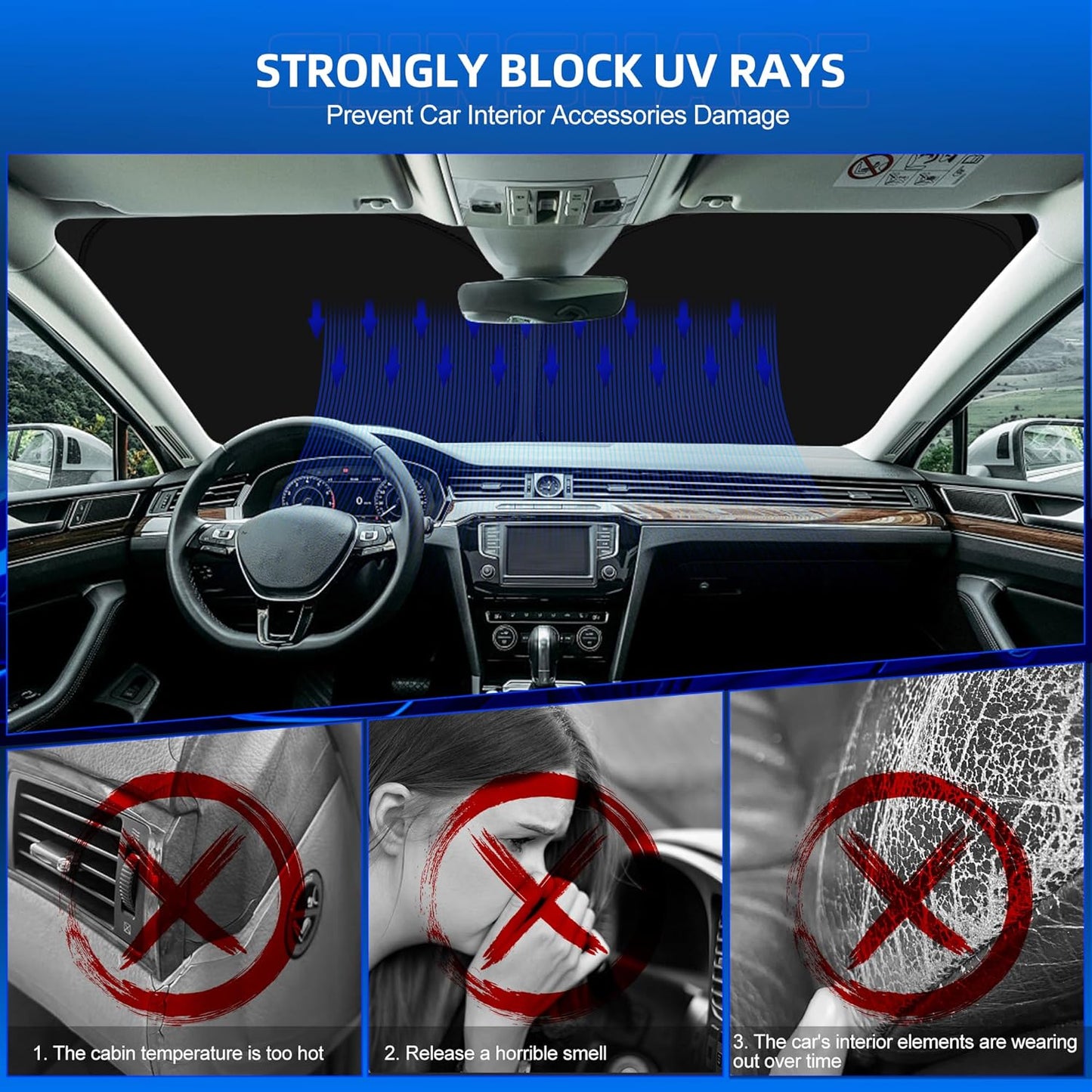 Windshield Sun Shade for Honda Odyssey (LX EX EX-L Touring Elite Minivan) 2011-2017 Foldable Sunshade Custom Fit Front Window Car Interior Accessories Protector Blocks UV Rays