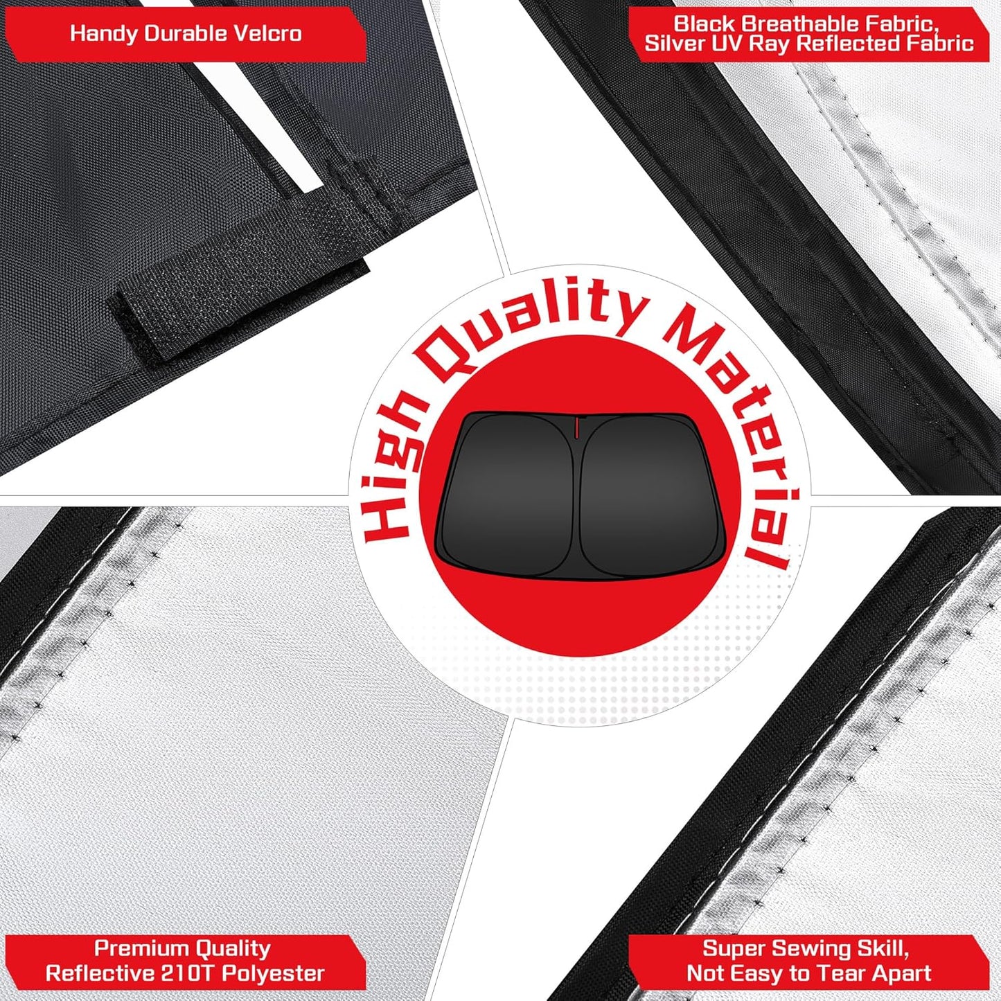 ARISMOTOR Windshield Sun Shade for Hyundai Kona 2018-2023, Custom Fit Foldable Front Window Sunshade Sun Visor Protector, Block UV Rays Keep Your Car Cooler